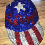 JC‎ Woman's Embroidered Sequins Beads American Flag Hat Las Vegas Photo 0