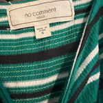 No Comment  Wide Leg Green Striped Jumpsuit Adjustable Straps Photo 1