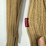 Abercrombie & Fitch Womens Ribbed Knit Zip Up Sweater Collared Size M Tan Y2K Photo 3