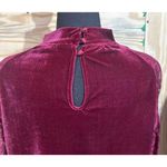 John Mark  Womens Top Burgandy Red Velvet Lace Sleeve Whimsical Goth Size Small Photo 2