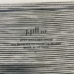 J. Jill Striped Open Shoulder Dress Size Large short sleeve mini shift stripes Gray Photo 3