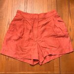 Wilfred Aritzia Fable High-Rise Pleated Linen Mini Shorts Moroccan Spice Size 2 Photo 8