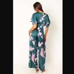 Petal and Pup Lilah Green Floral Satin Wide Leg Jumpsuit XS Photo 5