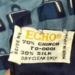 Vintage Echo silk suitcases scarf made in Japan 22x22” Blue Photo 3