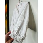 Natori  White Cotton Blend Collared Front Button Techno Poplin Top Size 8 Photo 3