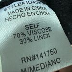 Orange Creek Linen Blend  Black Button Accent Sleeveless Back Slit Midi Dress M Photo 11