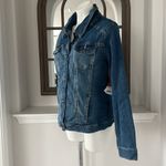 Wrangler Denim Jacket Dark Wash Stretch Weathered, Blue Size XL New w/Tag Photo 3