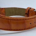 Kristine 38mm ladies silver tone Quartz watch, brown leather band w/battery Photo 2