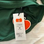 Cider NWT  Green Knit Square Neck Long Sleeved Cropped Top Size Medium Photo 3