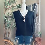 Velvet by Graham & Spencer Black Wool Blend V Neck Sleeveless Sweater Photo 1