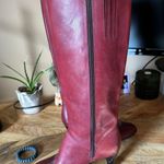 Etienne Aigner Leather Tall Red Boots Photo 3