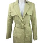 LIONESS NEW  Steinway Green Belted Tailored Collar Jacket Mini Blazer Dress Sz XS Photo 5