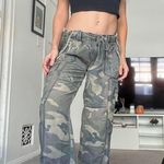 deep la y2k true vintage camouflage embroidered studded cargo jean pants Photo 0