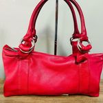 EXPRESS  Design Studio Red Pebble Leather Satchel Hobo Purse Bag, Double Handles Photo 1