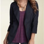 Nordstrom Doki Geki Ruched 3/4 Sleeve Boyfriend Blazer Black Work Button Coat Jacket S Photo 0