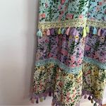 Alice + Olivia  Karolina Tie Front Tiered Tassel Maxi Dress Sz 8 Photo 5