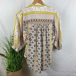 Anthropologie Fig & Flower Print Button 1/2 length Sleeve Blouse Top S Small Photo 2