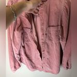 American Eagle  Women's Dusty Pink Rose Corduroy Puff Sleeve Button Down Photo 4