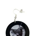 Taylor Swift Grey Black Record Fashion Earrings NEW Lightweight Resin Black Photo 2
