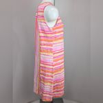 Striped Pink and Orange Midi Dress Photo 2