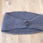 🔴 Gray Knit Crochet Flower Headband Ear Warmer | Soft Cotton NWOT Photo 3