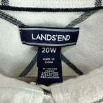Lands' End  Flannel Shirt 20W White Black Plaid Button‎ Front Cotton Cozy Preppy Photo 2