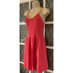 ZARA Chain Strap Sleeveless Rib Knit Fit And Flare Dress Hot Pink Size Large Photo 2