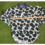 Vintage Sunflower Shirt Womens SM Denim Vibrant Floral Blouse Cotton Button Up Photo 3