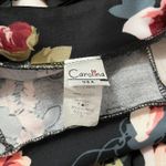 Carolina USA 90s Y2K Women Black Floral Mermaid Formal Gown Dress Sz S Adj Strap Photo 9