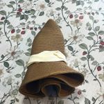 J.Crew  Packable straw hat Brown Wide-Brim Hat with white Band M-L Photo 6