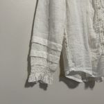 Quince  White Organic Textured Cotton Peasant Blouse Size Small Photo 3