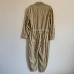 Free People  Quinn Coverall Size Large Jumpsuit in Thistle Seed Green Boho Linen Photo 9