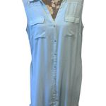 New York And Company  Blue Shirt Dress Sleeveless size large Photo 2