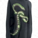 Taylor Swift RARE Reputation Embroidered Green Snake Black Hoodie Oversized XS Photo 1