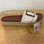 MIA womens  sandals size 11 Neves M white With Cheetah Print Buckle.  NWT Photo 1