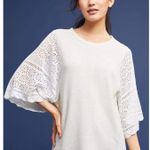 Akemi + Kin  Anthropologie Coro Dolman Crochet Sweatshirt Women's XS Cream Boho Photo 2