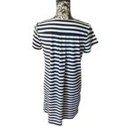Jude Connally Striped Dress Stretchy White Navy Blue Womens Casual Dressy Small Photo 2