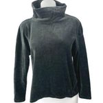 Banana Republic Black Velvet Velour Long Sleeve Turtleneck Sweater Top Size M Photo 0