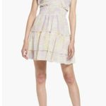 WAYF Dress Mabel Lavender Tropical Halter Coquette Ruffle Smocked Party Lined S Photo 3