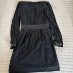 Milly Black Silk Lamb Leather Cuff & Belt Long Sleeve Mini Dress 6 Party LBD Photo 1