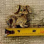 Vintage Multicolored Rhinestones Gold Tone Puppy Dog Lapel Pin Brooch Photo 12