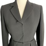 Tahari Vintage Y2K  Blazer Jacket 2P Black Lined Lace Trim Snap Front Notch Photo 1