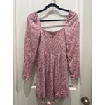 Reformation  Rosalie Long Sleeve Square Neck Pink Floral Mini Dress Sz 2 Photo 9