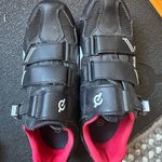 Peloton Black and Red Athletic Cycling Shoes with Velcro Straps Photo 0