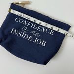 Navy Blue Canvas Makeup Pouch with Inspirational Quote Photo 5