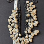 ZARA Statement Adjustable Choker with Pearl Drops & Braided Leather Tie Photo 4