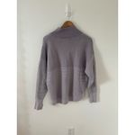 Aerie OFFLINE‎ Ribbed Pullover Quarter Zip Sweater Medium Purple Photo 3
