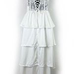 V CHAPMAN Dakota White Satin Lace Ruffle White Wedding Bridal Gown Size 00 NWT Photo 3