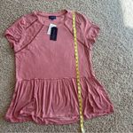 NWT Artesia Dusty Rose Pink Babydoll Top Size Large Lace Stretch Boho Bl… Photo 10