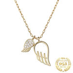 Boutique 14k gold plated sterling silver angel wings necklace  Photo 2